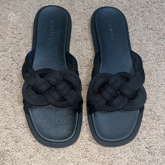 ROTHY'S The Summer Sandal Braided Slide Black 10.5 - Picture 4 of 7